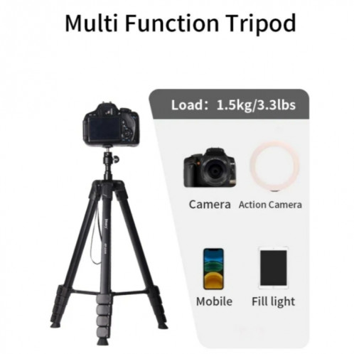 JMARY KP2208 Photographie Streaming en direct 1,7 m Fill Light Camera Trépied en métal SJ3081553-07