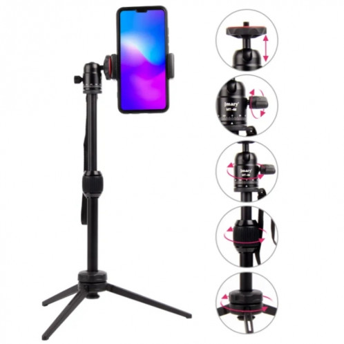 JMARY MT68 alliage d'aluminium télescopique Portable Selfie Mini appareil photo reflex trépied de téléphone SJ30881558-06