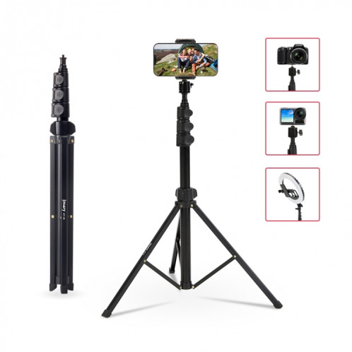 JMARY MT38 Support de téléphone pour trépied de voyage 1,68 m Télescopique Vlogging Support de caméra Support de trépied SJ30901198-07
