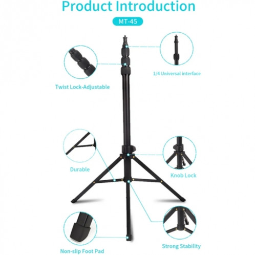 JMARY MT45 Clip de téléphone portable Support de montage de caméra Télescopique Selfie Stick Support de trépied extérieur SH3094709-07
