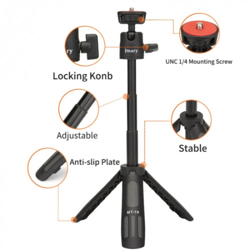 JMARY MT19 support de bureau Portable Mini Selfie Stick caméra support de téléphone Mobile trépied SJ30971467-07