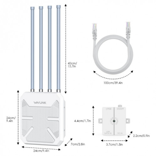 WAVLINK WN573HX1 WiFi 6 AX1800 IP67 Routeurs WiFi sans fil double bande extérieurs étanches, prise: prise britannique SW11031404-08
