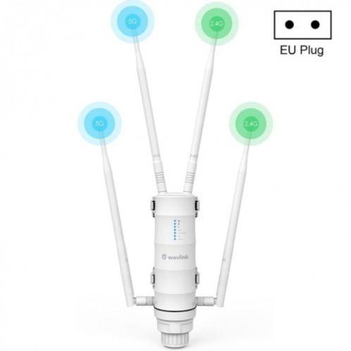 WAVLINK WN572HP3 AC1200 routeur sans fil double bande résistant aux intempéries extension WiFi extérieure, prise: prise ue SW12021250-08