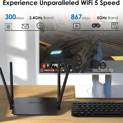 WAVLINK WN532A3 WPA2-PSK 300Mbps répéteur sans fil double bande AC1200M routeurs sans fil, prise: prise américaine SH43011655-08
