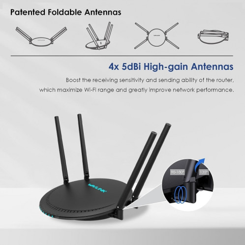 WAVLINK WN531P3 WAN/LAN Port Signal Booster répéteur sans fil AC1200 routeurs sans fil, prise: prise britannique SH5203426-08