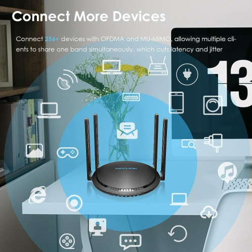 WAVLINK WN531MX3 couverture plus large AX3000 WiFi 6 routeurs sans fil répéteur sans fil double bande, prise: prise américaine SH53011140-07