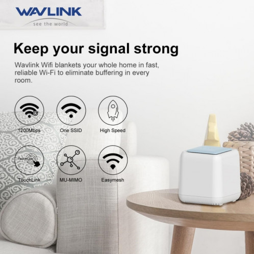 WAVLINK WN535M2 pour le bureau à domicile 2 pièces routeur sans fil maille AC1200 amplificateur de Signal WiFi double bande, prise: prise américaine SW5701929-08