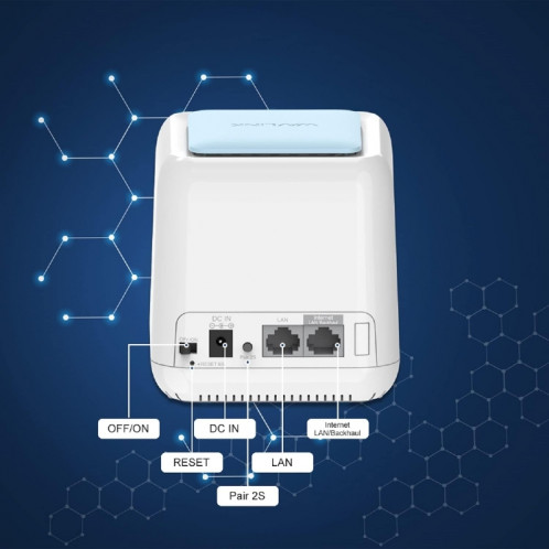 WAVLINK WN535M2 pour le bureau à domicile 2 pièces routeur sans fil maille AC1200 amplificateur de Signal WiFi double bande, prise: prise britannique SW5702397-08