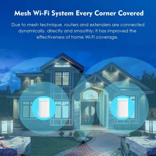 WAVLINK WN551K2 2 pièces AC3000 WiFi répéteur sans fil antenne intégrée routeur sans fil maille tri-bande, prise: prise américaine SW5901540-07