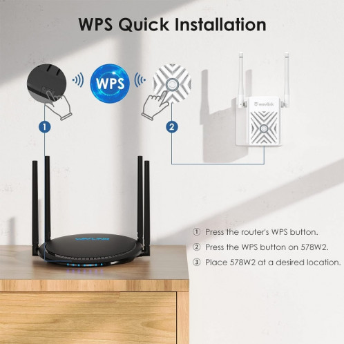 WAVLINK WN578W2 pour le bureau à domicile N300 WiFi répéteur AP sans fil Booster de Signal, prise: prise ue SW66021418-07