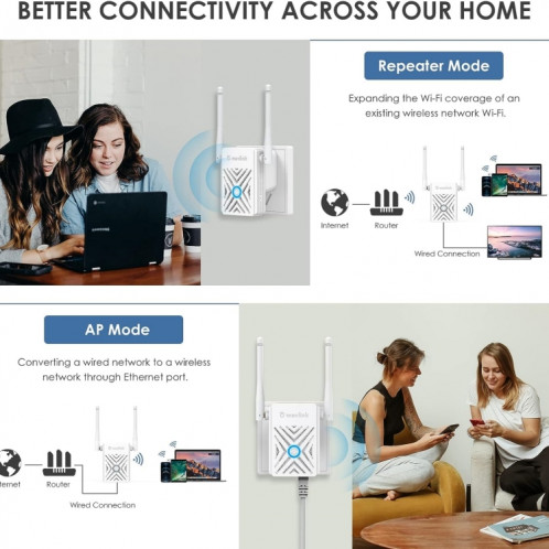 WAVLINK WN578W2 pour le bureau à domicile N300 WiFi répéteur AP sans fil Booster de Signal, prise: prise ue SW66021418-07