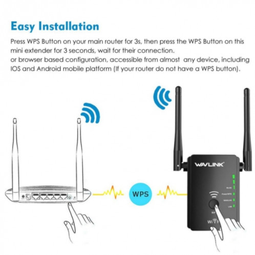 Wavlink WN578R2 avec 2 antennes externes N300 AP/extension de portée/routeur sans fil, prise: prise ue SW67021488-08