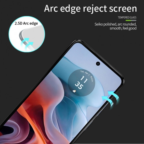 Pour Motorola Moto G34 PINWUYO 9H 2.5D Film de verre trempé plein écran (noir) SP004A588-08