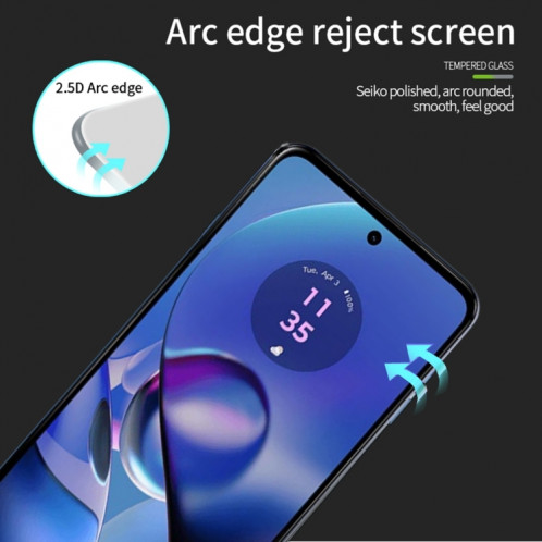 Pour Motorola Moto G64 PINWUYO 9H 2.5D Film de verre trempé plein écran (noir) SP007A867-08