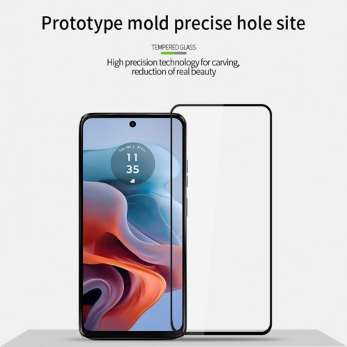 Pour Motorola Moto G34 MOFI 9H 2.5D Film de verre trempé plein écran (noir) SM704A408-08