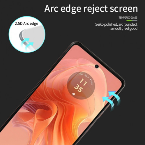Pour Motorola Moto G04 MOFI 9H 2.5D Film de verre trempé plein écran (noir) SM706A1750-08