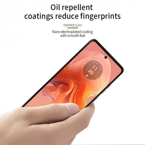 Pour Motorola Moto G04 MOFI 9H 2.5D Film de verre trempé plein écran (noir) SM706A1750-08