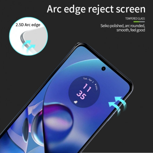Pour Motorola Moto G64 MOFI 9H 2.5D Film de verre trempé plein écran (noir) SM707A741-08