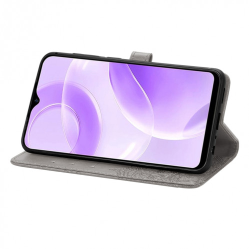 Pour Ulefone Note 15 Étui de téléphone en cuir gaufré fleur Mandala (gris) SH301B1300-06