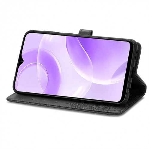Pour Ulefone Note 15 Étui de téléphone en cuir gaufré de fleur de mandala (noir) SH301E1212-06