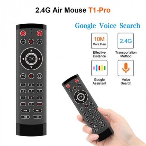 T1-PRO-TV avec microphone Android TV Box 2 touches IR fonction Air Mouse télécommande intelligente SH38011027-07