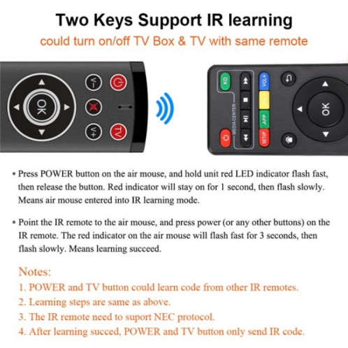 T1-PRO-TV avec microphone Android TV Box 2 touches IR fonction Air Mouse télécommande intelligente SH38011027-07
