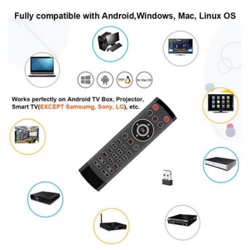 T1-PRO-TV avec microphone Android TV Box 2 touches IR fonction Air Mouse télécommande intelligente SH38011027-07
