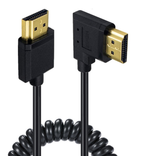 JUNSUNMAY Câble à ressort à tête coudée HDMI 4K 60 Hz mâle vers mâle HDMI 2,0 V, longueur : 1,2 m (droite) SJ201D352-07
