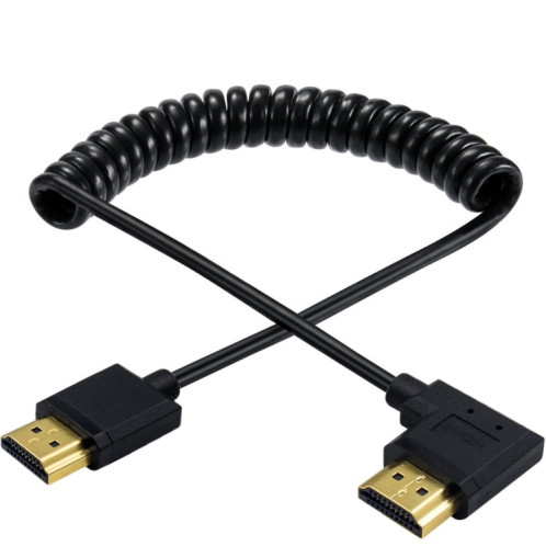 JUNSUNMAY Câble à ressort à tête coudée HDMI 4K 60 Hz mâle vers mâle HDMI 2,0 V, longueur : 1,2 m (gauche) SJ201C1892-07