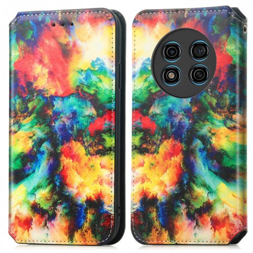 Pour Ulefone Note 15 CaseNeo Étui de téléphone en cuir magnétique coloré (nuage coloré) SH601B893-07