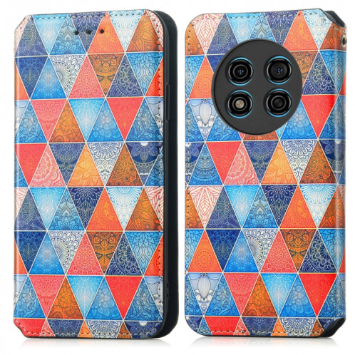 Pour Ulefone Note 15 CaseNeo Étui de téléphone en cuir magnétique coloré (Rhombus Mandala) SH601C1654-07