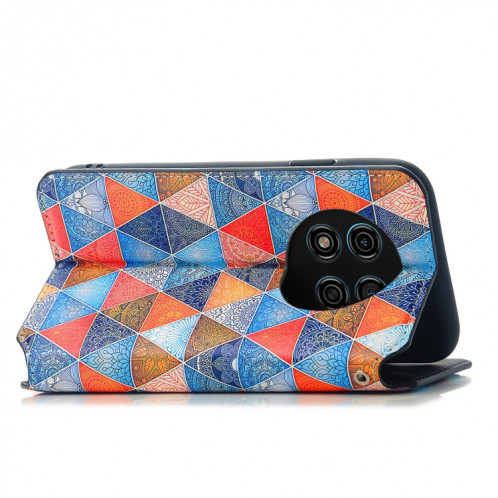 Pour Ulefone Note 15 CaseNeo Étui de téléphone en cuir magnétique coloré (Rhombus Mandala) SH601C1654-07