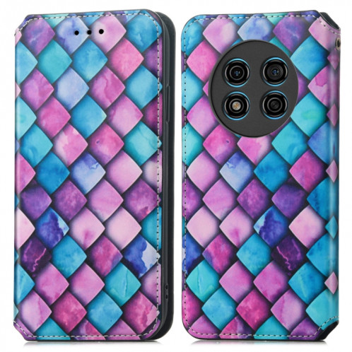 Pour Ulefone Note 15 CaseNeo Étui de téléphone en cuir magnétique coloré (écailles violettes) SH601F210-07