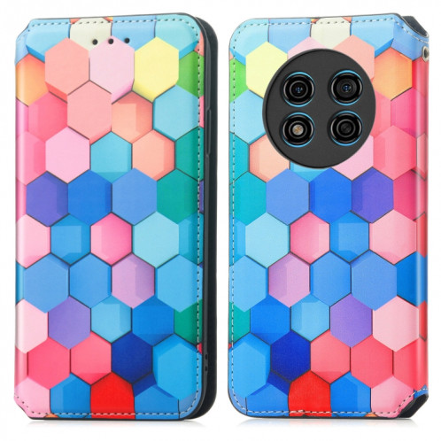 Pour Ulefone Note 15 CaseNeo Étui de téléphone en cuir magnétique coloré (Cube coloré) SH601G1434-07