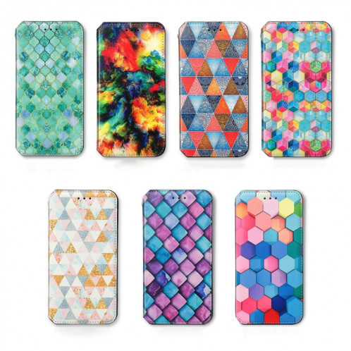 Pour Ulefone Note 15 CaseNeo Étui de téléphone en cuir magnétique coloré (Rhombus Mandala) SH601C1654-07