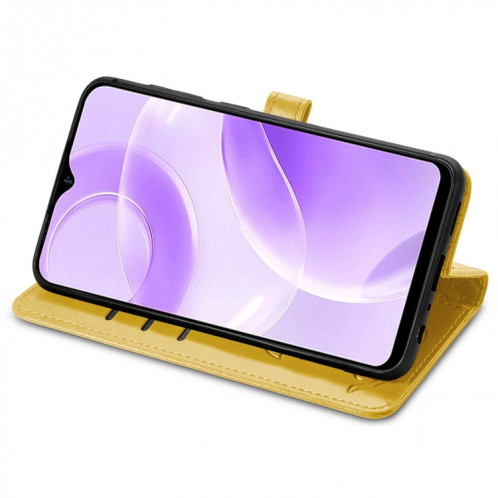 Pour Ulefone Note 15 Étui de téléphone en cuir gaufré pour chat et chien (jaune) SH801F676-05