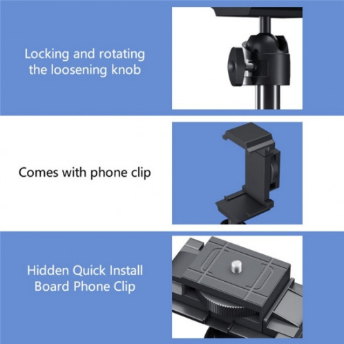 Support de trépied télescopique pour appareil photo reflex numérique YUNTENG VCT-580 avec vis 1/4 SH4047691-08