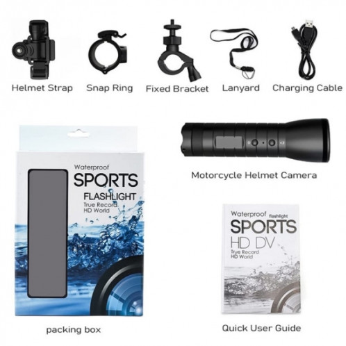 H51 – enregistreur vidéo de vélo, lampe de poche, boussole, casque de moto, caméra de sport HD SH40711191-07