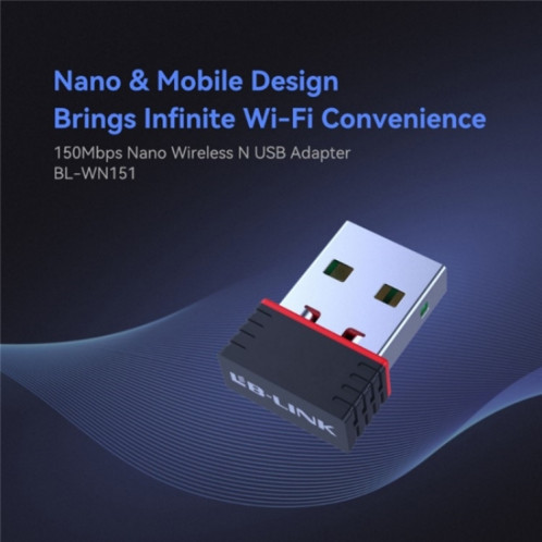 LB-LINK BL-WN151 Adaptateur USB Émetteur 150M Carte réseau sans fil Récepteur WiFi SL41501858-07