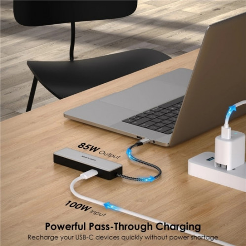 WAVLINK UHP3413 6 en 1 4K Thunderbolt 3 appareils Type-C Adaptateur Hub Station d'accueil USB-C SW4272193-08