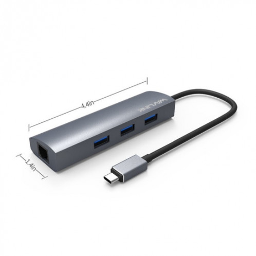 Adaptateur Hub haute vitesse Gigabit WAVLINK UH3031G/C Type-C vers 3 x USB 3.0 + USB-C + RJ45 + port d'alimentation CC SW42731753-08