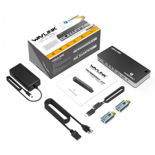 WAVLINK UTD21H 11 en 1 4K double DisplayPort Hub convertisseur Thunderbolt 3 Station d'accueil, prise: prise ue SW750355-07
