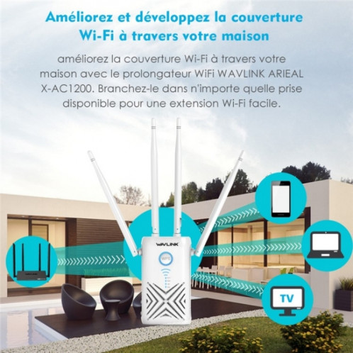 WAVLINK WN579X3 avec antennes 5dBi routeur sans fil AC1200 répéteur WiFi double bande 2.4G/5G, prise: prise AU SW780481-08