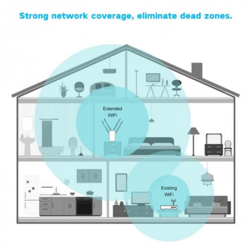 WAVLINK WN579A3 Extension WiFi domestique 1200 Mbps 2,4 GHz/5 GHz Routeur sans fil AP double bande, prise : prise britannique SW79021015-06