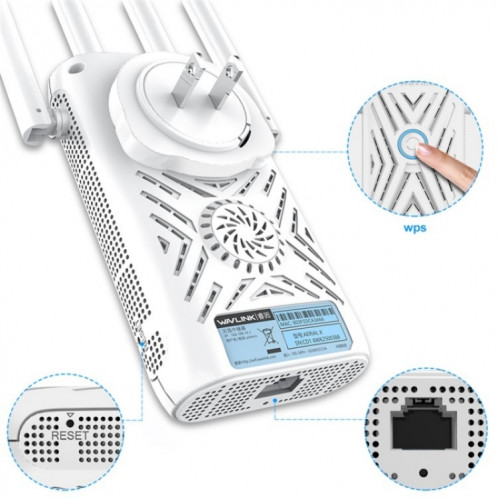 WAVLINK WN579A3 extension WiFi domestique 1200Mbps 2.4GHz / 5GHz routeur sans fil AP double bande, prise: prise ue SW7903131-06