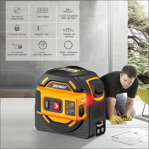 SNDWAY SW-TM60 60M Distance Distance Distance Laser Distance Multi-fonction Tool à main auto-verrouillage automatique SS24311527-05
