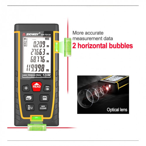 SNDWAY Double télémètre à bulles horizontales télémètre Laser gamme outil à main dispositif SW-TG120 SS24441036-05