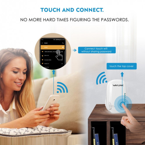 WAVLINK WN576K1 AC1200 routeur WiFi domestique extension de réseau répéteur sans fil double bande, prise: prise ue SW5103654-08