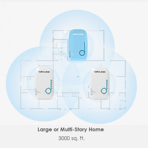 WAVLINK WN576K3 AC1200 routeur WiFi domestique extension de réseau répéteur sans fil double bande, prise: prise ue SW55031158-09