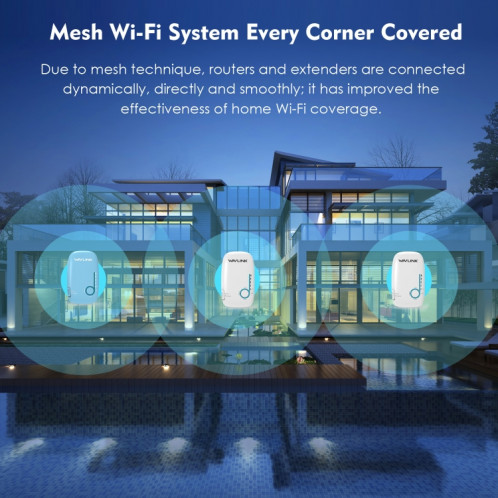 WAVLINK WN576K3 AC1200 routeur WiFi domestique extension de réseau répéteur sans fil double bande, prise: prise ue SW55031158-09